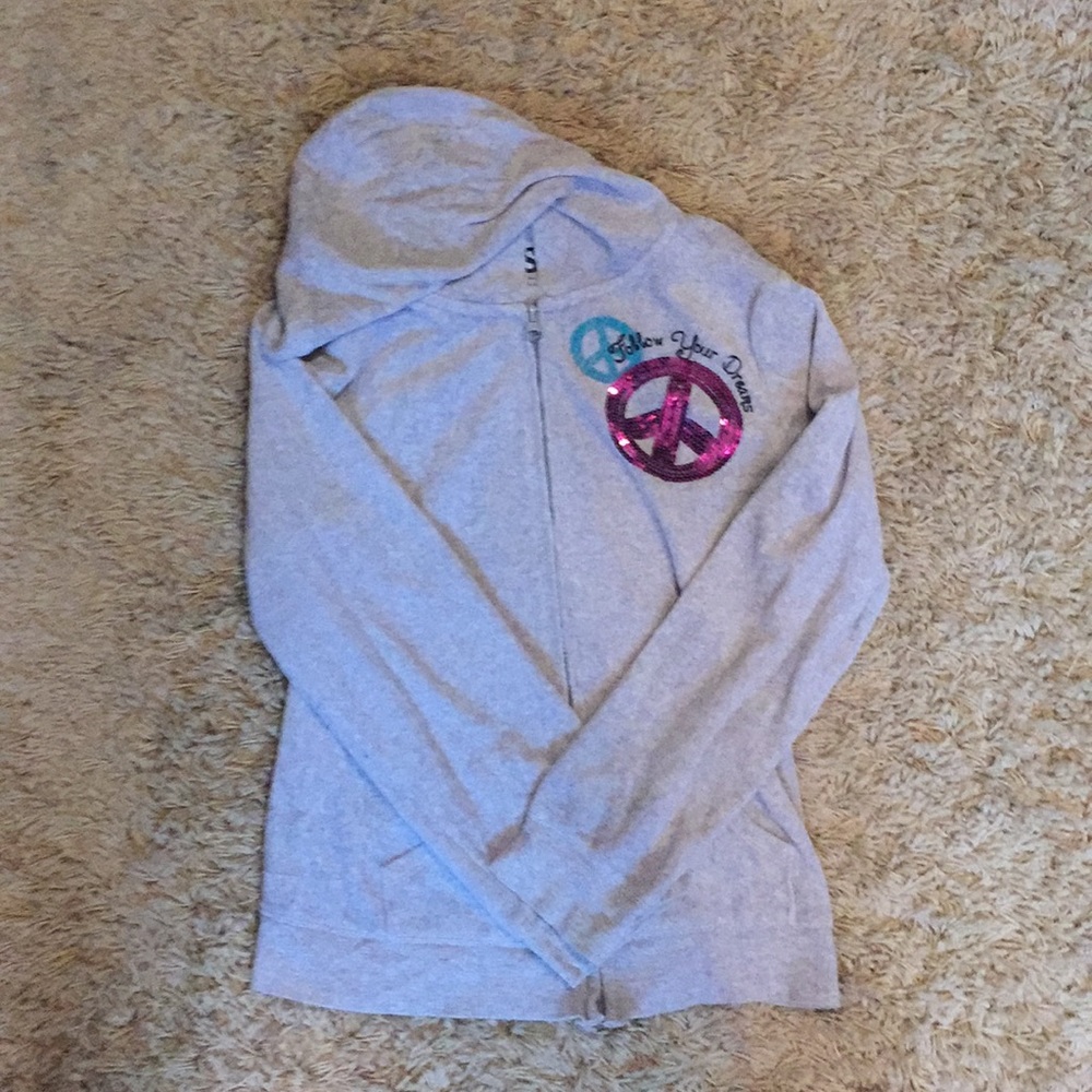 Gray zip up hoodie
